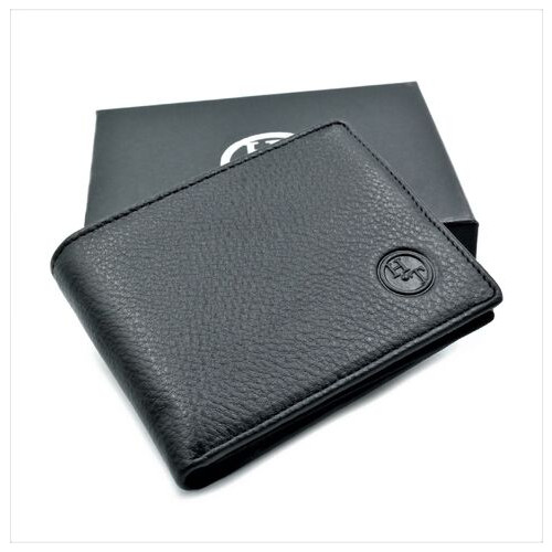 Чоловічий шкіряний гаманець Weatro 11 х 9 х 3 см Чорний wtro-1123 фото №2