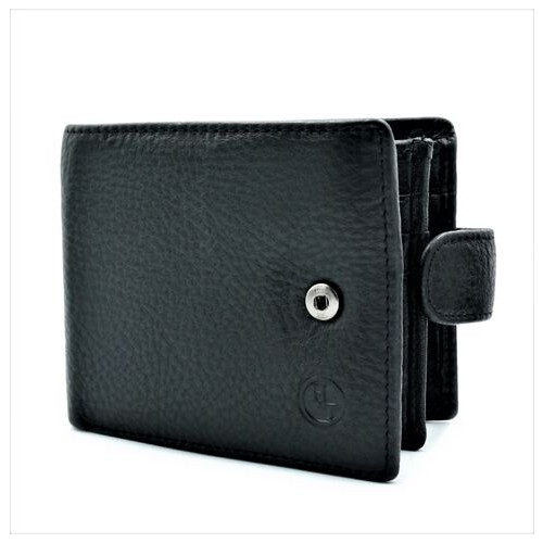 Чоловічий шкіряний гаманець Weatro 11,5 х 9,5 х 3 см Чорний wtro-161-4ND фото №3