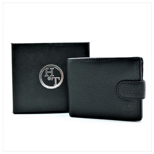 Чоловічий шкіряний гаманець Weatro 11,5 х 9,5 х 3 см Чорний wtro-161-4ND фото №2