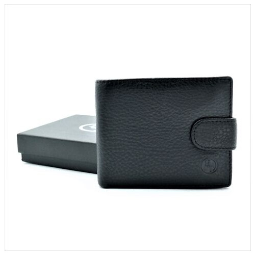 Чоловічий шкіряний гаманець Weatro 11,5 х 9,5 х 3 см Чорний wtro-161-4ND фото №1