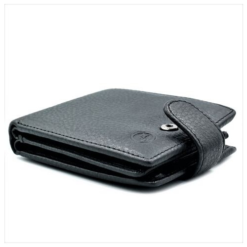 Чоловічий шкіряний гаманець Weatro 11,5 х 9,5 х 3 см Чорний wtro-161-4ND фото №9