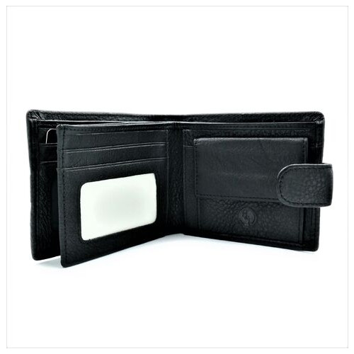 Чоловічий шкіряний гаманець Weatro 11,5 х 9,5 х 3 см Чорний wtro-161-4ND фото №5