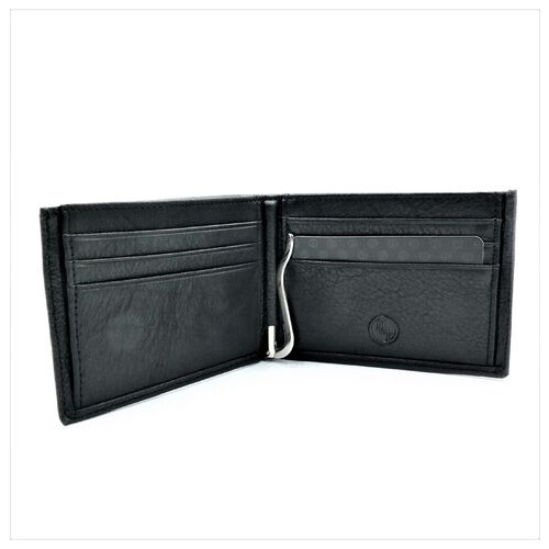 Чоловічий шкіряний гаманець-зажим Weatro 11 х 8 х 2,5 см Чорний wtro-168-24A фото №4