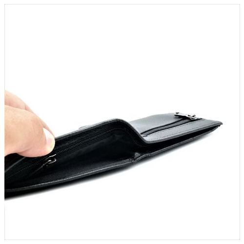 Чоловічий шкіряний гаманець-зажим Weatro 11 х 8 х 2,5 см Чорний wtro-168-24A фото №5