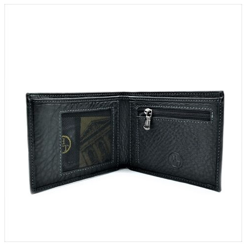 Чоловічий шкіряний гаманець Weatro 12 х 9 х 2 см Чорний wtro-208S фото №4