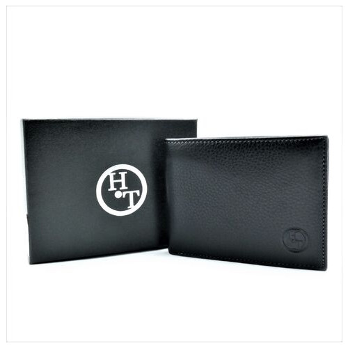 Чоловічий шкіряний гаманець Weatro 12 х 9 х 2 см Чорний wtro-208S фото №3