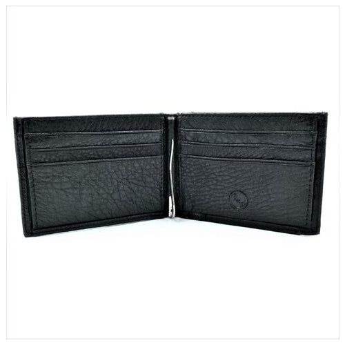 Чоловічий шкіряний гаманець-зажим Weatro 11 х 8 х 3 см Чорний wtro-168-24B фото №2