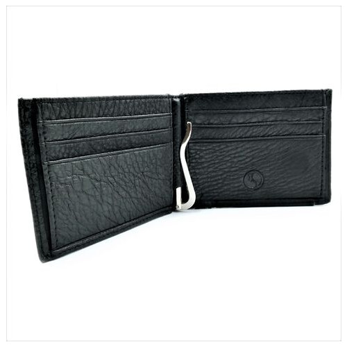 Чоловічий шкіряний гаманець-зажим Weatro 11 х 8 х 3 см Чорний wtro-168-24B фото №4