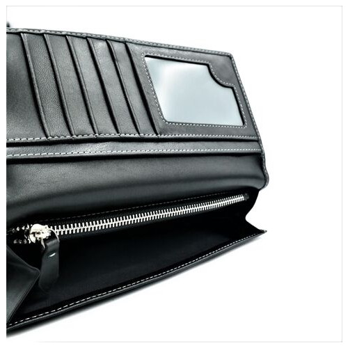 Чоловічий шкіряний клатч-гаманець Weatro 19 х 10,5 х 2,5 см Чорний wtro-165-5-40 фото №5