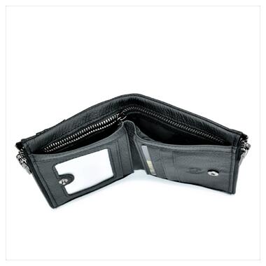 Чоловічий шкіряний гаманець Weatro 13 х 10 х 3 см Чорний wtro-nw-163-35-016 фото №5