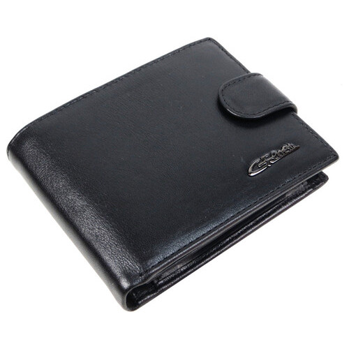 Компактний чоловічий шкіряний гаманець, портмоне Giorgio Ferretti чорний фото №3