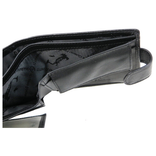 Компактний чоловічий шкіряний гаманець, портмоне Giorgio Ferretti чорний фото №6