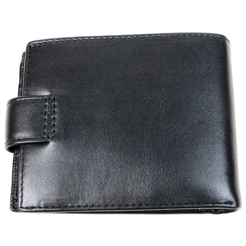 Компактний чоловічий шкіряний гаманець, портмоне Giorgio Ferretti чорний фото №2