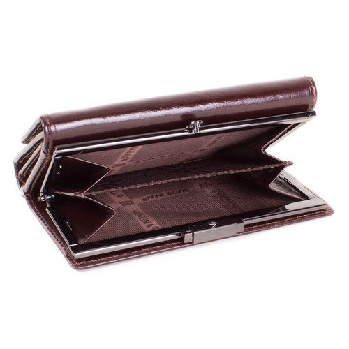 Жіночий шкіряний гаманець с зеркалом Wanlima W500432708-brown фото №4