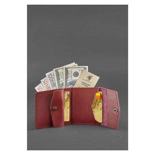 Шкіряний гаманець жіночий 2.1 бордовий Krast Blank Note BN-W-2-1-vin фото №2