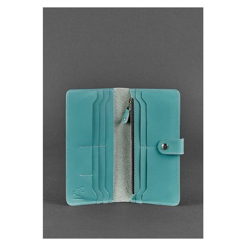Шкіряне жіноче портмоне 7.0 бірюзове Blank Note BN-PM-7-tiffany фото №2