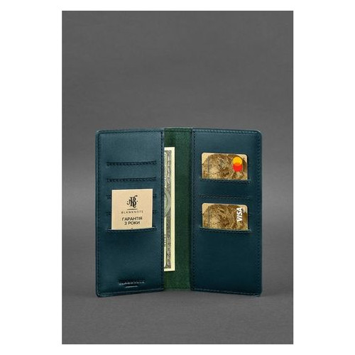 Шкіряний портмоне-купюрник 11.0 зелений Blank Note BN-PM-11-malachite фото №2