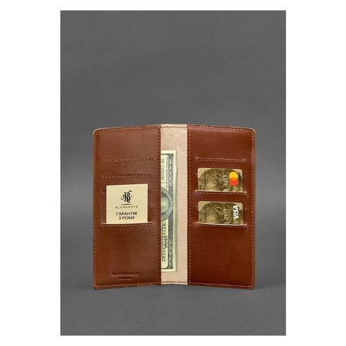 Шкіряний портмоне-купюрник 11.0 світло-коричневий Blank Note BN-PM-11-k фото №2
