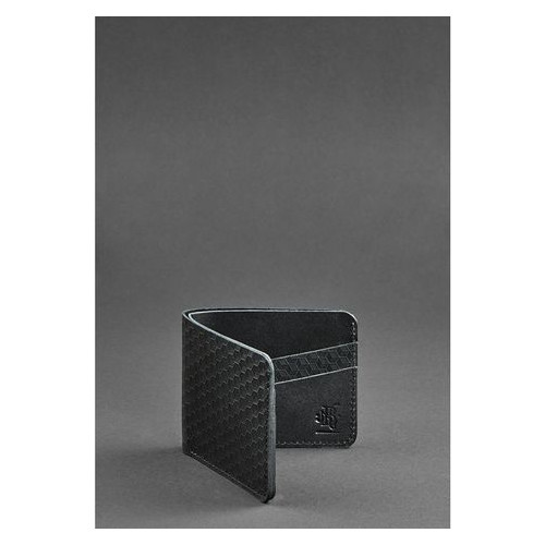 Чоловічий шкіряний портмоне 4.1 (4 кишені) чорний Карбон Blank Note BN-PM-4-1-g-karbon фото №4