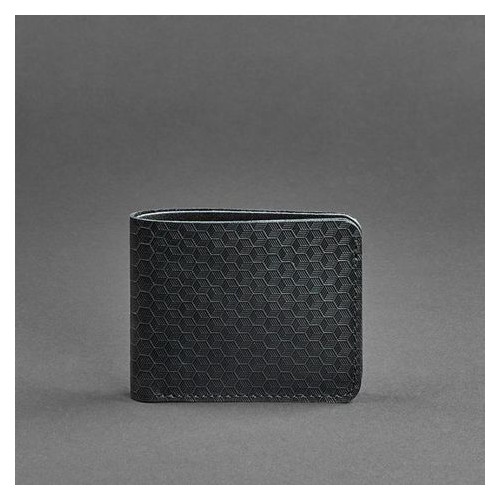 Чоловічий шкіряний портмоне 4.1 (4 кишені) чорний Карбон Blank Note BN-PM-4-1-g-karbon фото №5