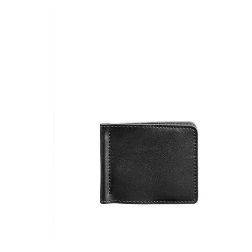 Чоловічий шкіряний чорний портмоне Краст 1.0 затискач для грошей Blank Note BN-PM-1-g фото №6