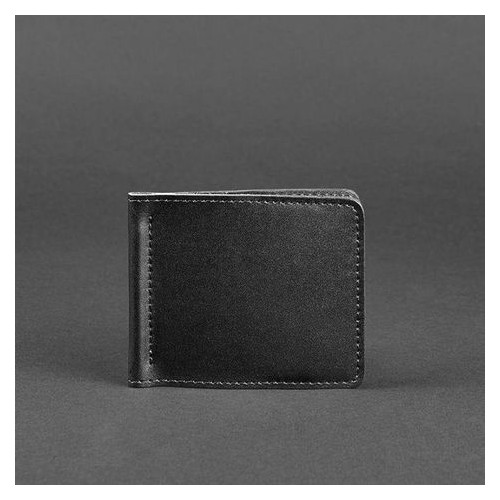Чоловічий шкіряний чорний портмоне Краст 1.0 затискач для грошей Blank Note BN-PM-1-g фото №5
