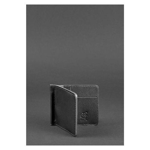 Чоловічий шкіряний чорний портмоне Краст 1.0 затискач для грошей Blank Note BN-PM-1-g фото №2