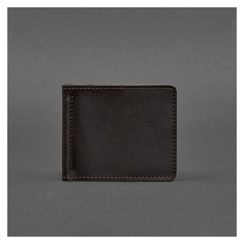 Чоловічий шкіряний портмоне коричневий 1.0 затискач для грошей BlankNote (BN-PM-1-choko) фото №5