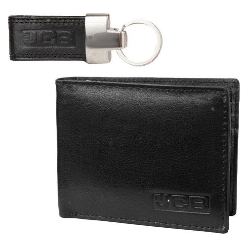 Набір чоловічий шкіряний гаманець та брелок JCB FULJCBGS01-BLK фото №3