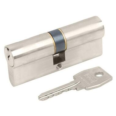 Циліндр дверний AGB C603163030 70 mm, англійський ключ, нікель матовий фото №1