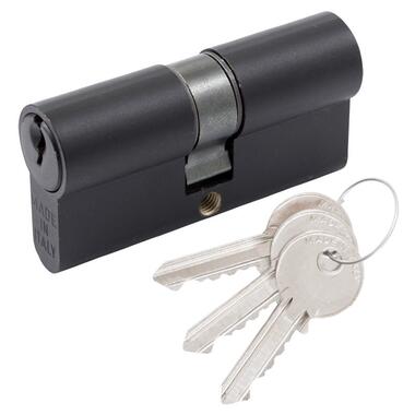 Циліндр дверний Cortellezzi Primo 116 35x35 ключ/ключ чорний фото №1