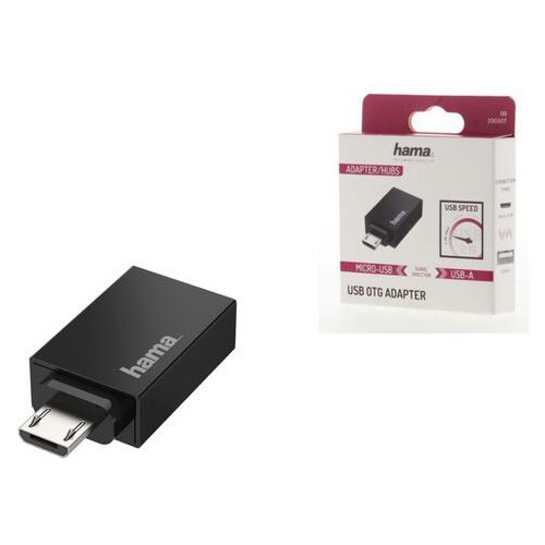 Адаптер Hama OTG Micro USB - USB 2.0 Black (00200307) фото №2