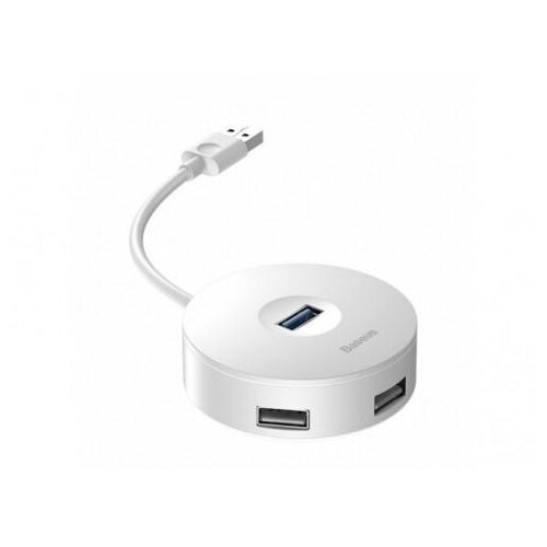 Адаптер USB Hub Baseus Round Box 5-in-1 0.12m (USB 2.0, USB 3.0, MicroUSB) (CAHUB-F02) Білий (CAHUB-F02) фото №1