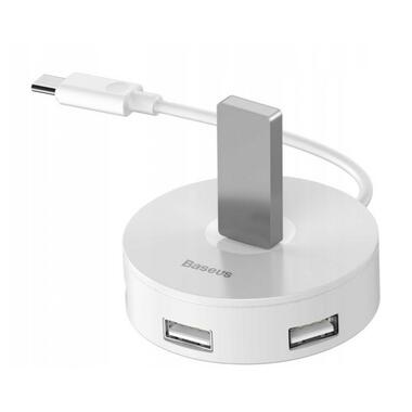 Адаптер USB Type-C Hub Baseus Round Box 5-in-1 0.12m (USB 2.0, USB 3.0, MicroUSB) (CAHUB-G02) Білий (CAHUB-G02) фото №2