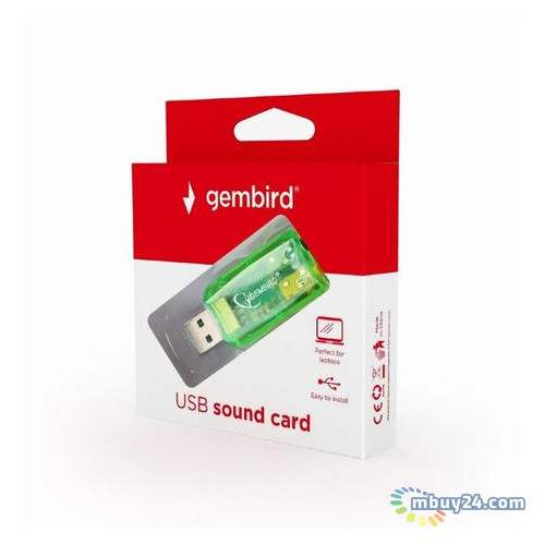 Адаптер Gembird SC-USB-01 USB2.0-Audio Green фото №3