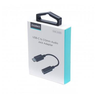 Адаптер Choetech USB Type-C - 3.5 mm, Black (AUX003-BK) фото №3