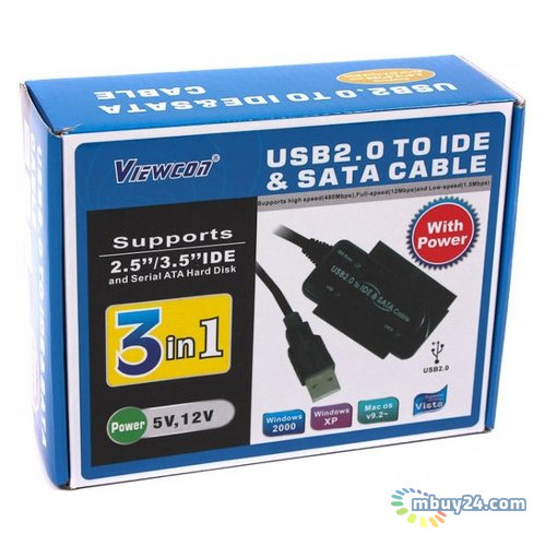 Адаптер Viewcon VE 158 USB2.0- IDE/SATA с блоком питания фото №3