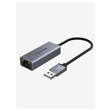 Мережевий адаптер Cabletime USB 100Mbps Ethernet, 0.15m, Space Grey (CB52G) фото №1
