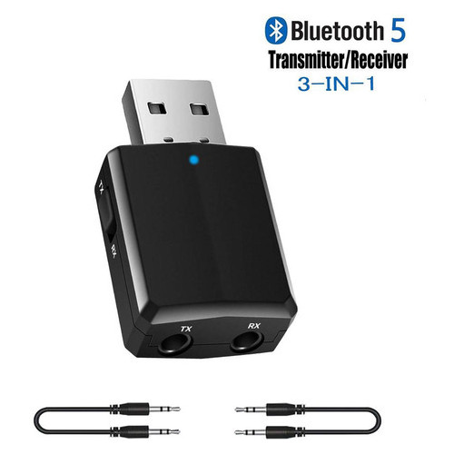 USB Bluetooth приймач-передавач v5.0 HQ-Tech ZF-169 Plus, USB Power, A2DP AVRCP, DC3.5, LED, box фото №1