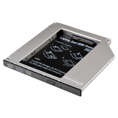 Адаптер Grand-X для підключення HDD 2.5 у відсік ноутбука SATA/SATA3 Slim 9.5мм (HDC-24) фото №1