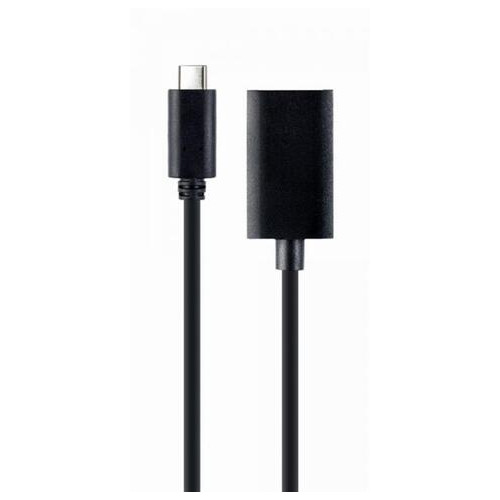 Адаптер Cablexpert (A-CM-DPF-02) USB Type C - DisplayPort, 0.15 м, чорний фото №1