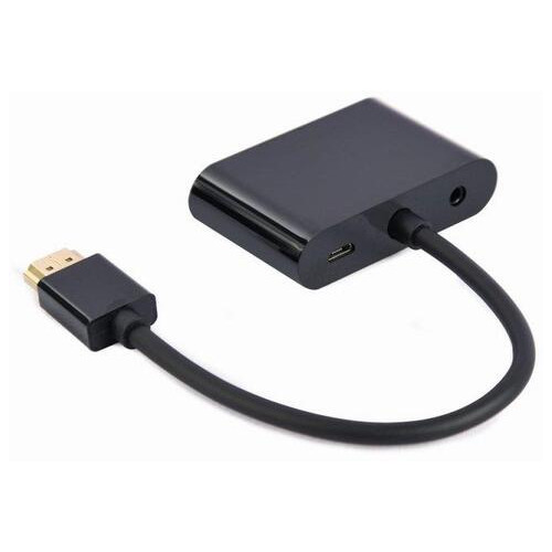 Адаптер Cablexpert (A-HDMIM-HDMIFVGAF-01) HDMI-HDMI/VGA Аудіо 3,5, 0.15м фото №2