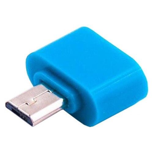 Адаптер Dengos OTG USB-microUSB Blue (ADP-008-BLUE) фото №1