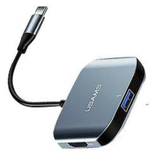 Адаптер Usams US-SJ146 Type-C HDMI RJ45 USB Gray (2-0153) фото №1