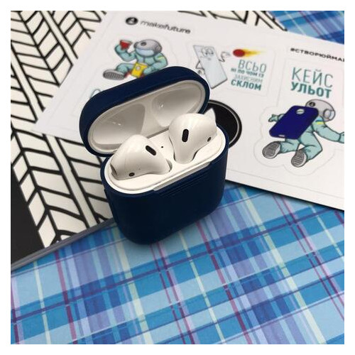 Чохол MakeFuture Silicone Apple AirPods 1/2 Blue (MCL-AA1/2BL) фото №3