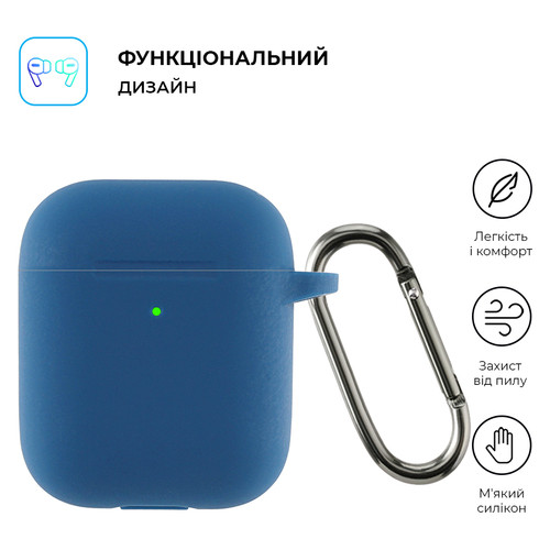 Чехол Armorstandart Ultrathin Silicone Case With Hook для Apple AirPods 2 Lake Blue (ARM59683) фото №2