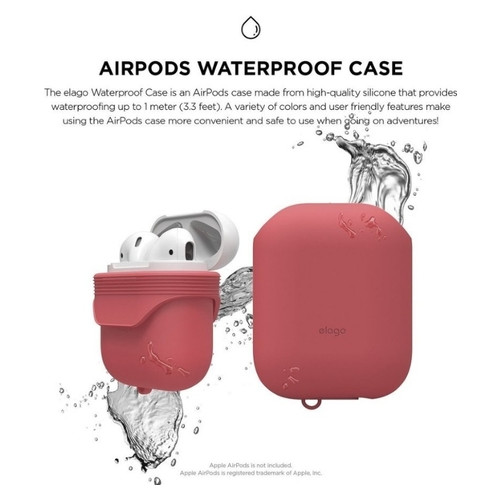 Чехол для наушников Elago Waterproof Case Airpods Italian Rose (EAPWF-BA-IRO) фото №2