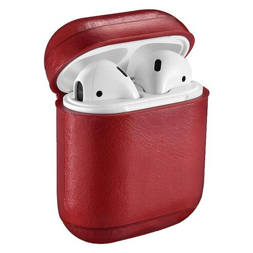 Чехол Vintage Leather Airpods Protective Case red (ARM51652) фото №1