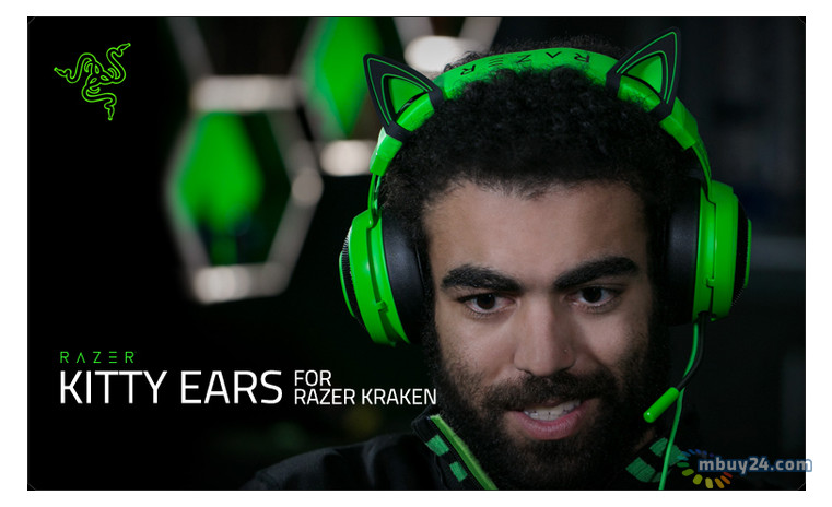 Вушка для навушників Razer Kitty Ears для Razer Kraken Green Edition (RC21-01140200-W3M1) фото №2