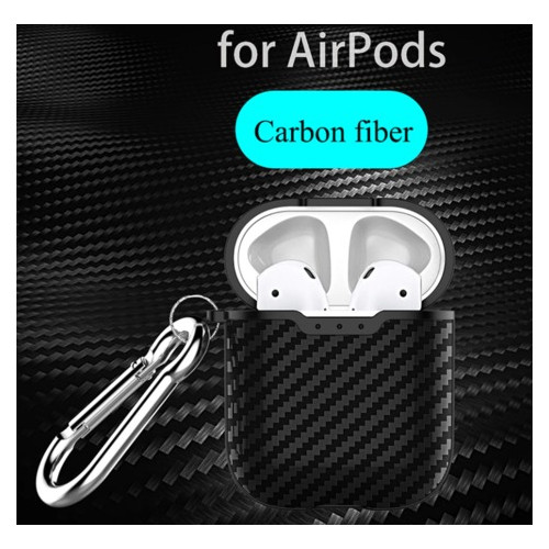 Силіконовий чохол Primo Carbon Fiber для AirPods 2 - Black фото №2
